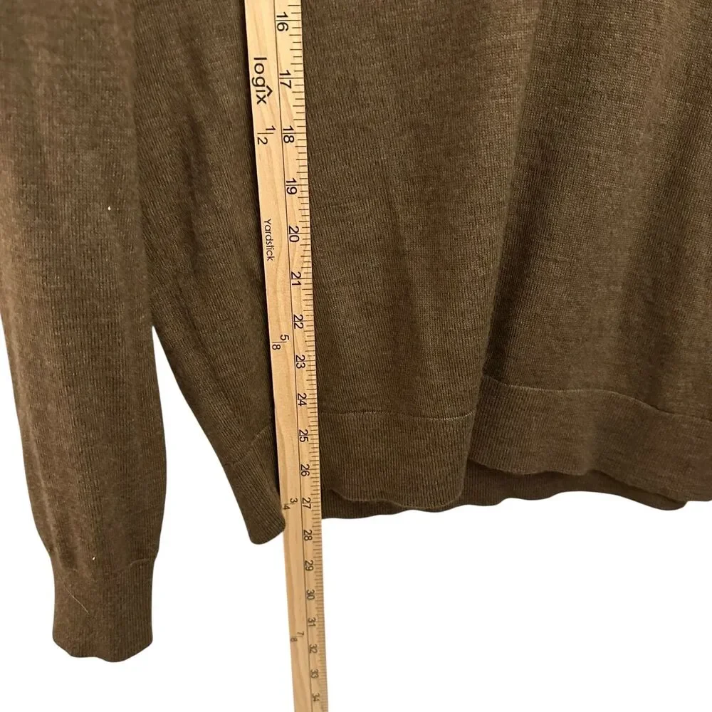 J. Crew Men's Brown Merino Wool Blend Henley Sweater Size L‎
